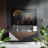 Lion Brushed Aluminum Dibond Wall Art.
